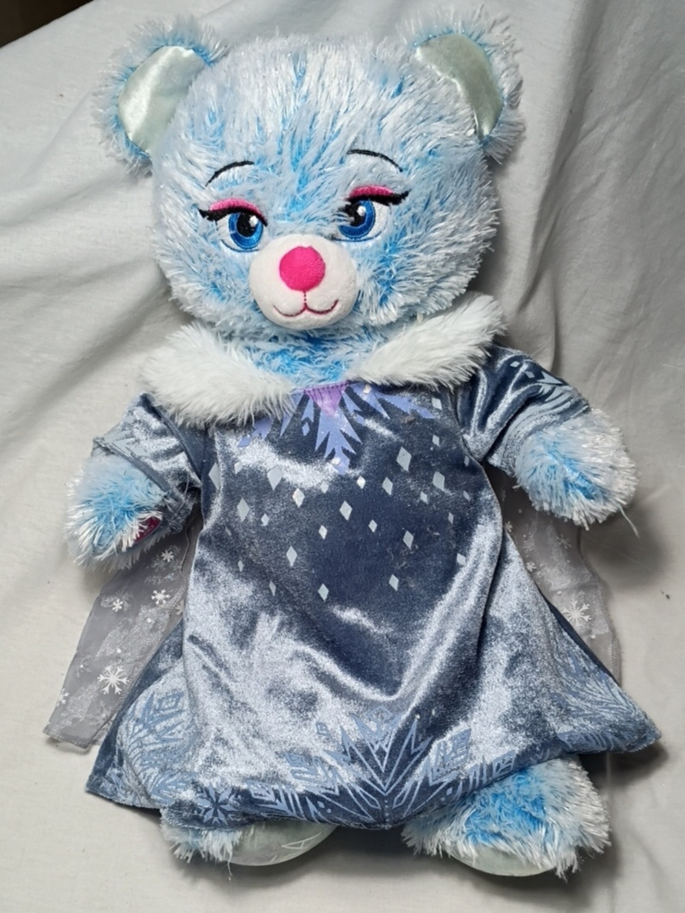 Build A Bear Disney Olaf's Frozen Adventure Blue Princess Elsa Glitter Bear 2017